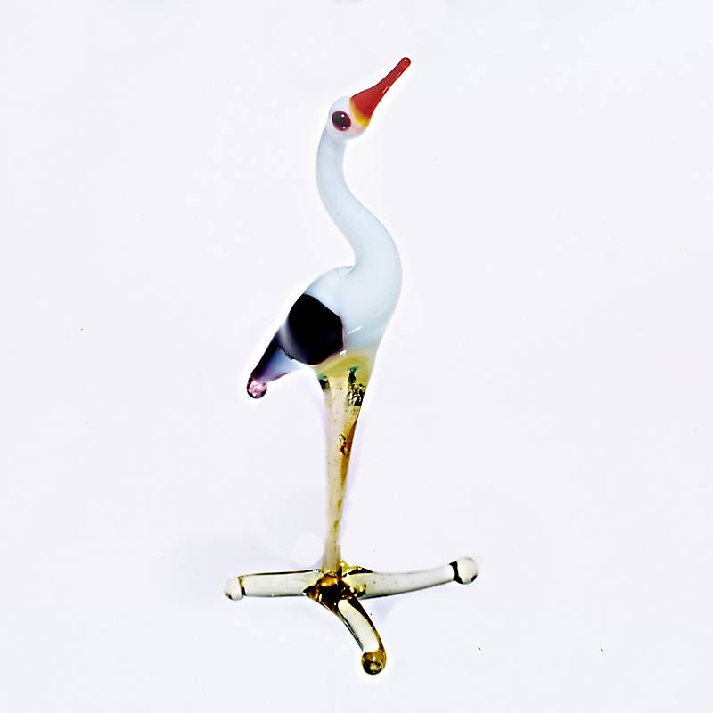 Storch Mini Plus 4-5cm Glas Tiere Vogel Figuren Sammeln Vitrine Miniatur Zoo