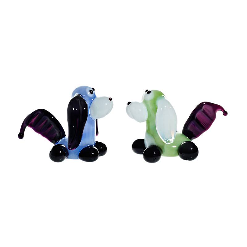 Hund Mini Plus 4-5cm Glas Figuren Sammeln Vitrine Miniatur Haustier