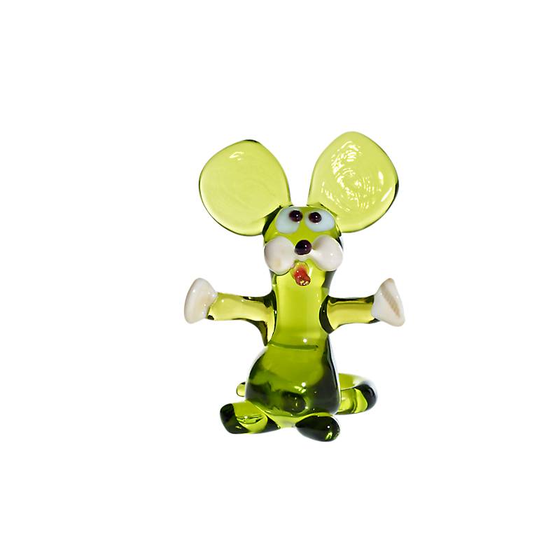 Maus Midi 6-8cm Glas Tiere Figuren Sammeln Vitrine Miniatur Haustier