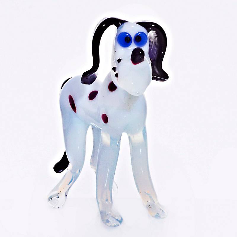 Hund Midi 6-8cm Glas Figuren Sammeln Vitrine Miniatur Haustier