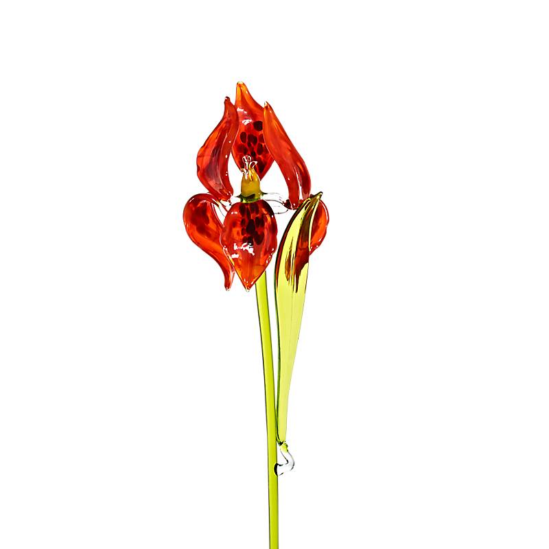 Iris Blumen 40-45cm Glas Blüten Figur Kunstblumen Dekoration Geschenk