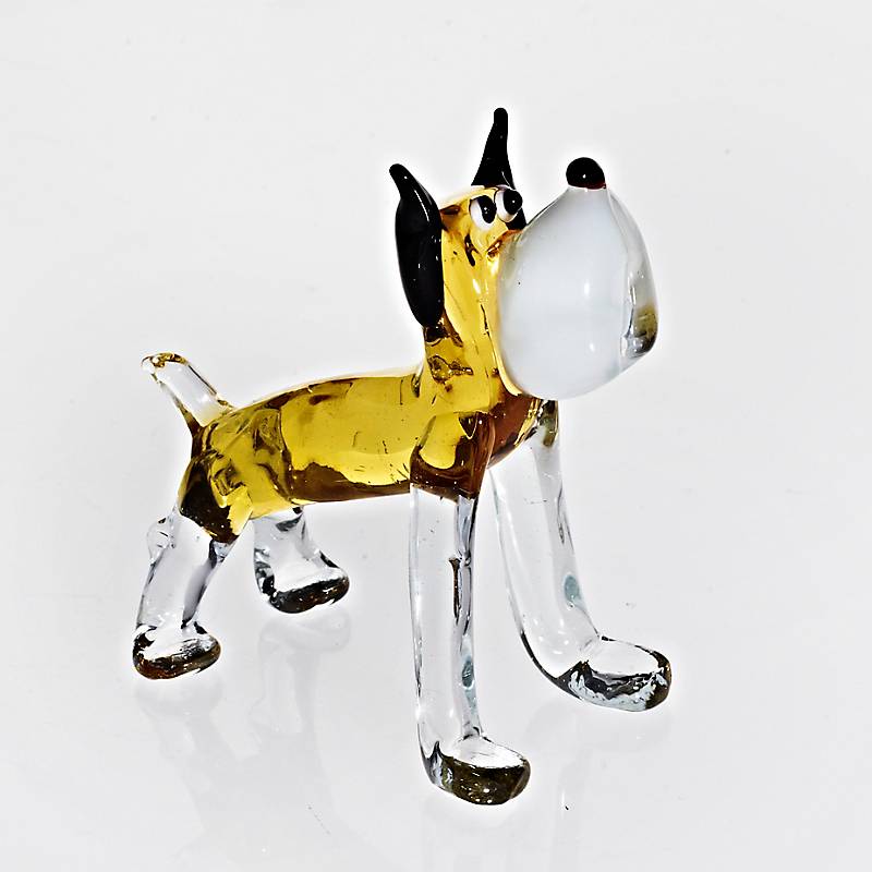 Hund Medium 6-15cm Glas Figuren Sammeln Vitrine Miniatur Haustier