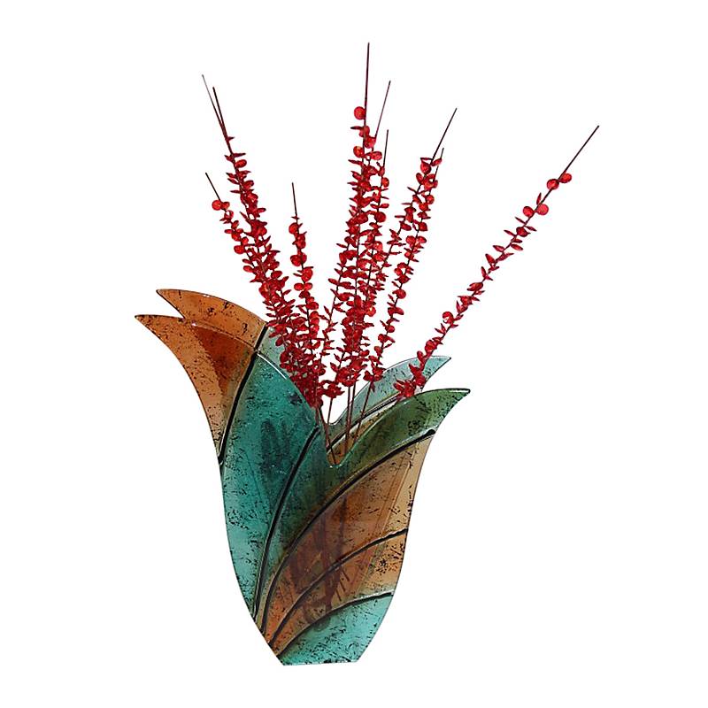 Glasvase Designelement Deko Tischvase Fusing Glas Kunst türkis 31cm Handmade