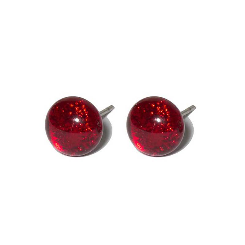 Ohrstecker mit Glasperle Red Stone Fusing
