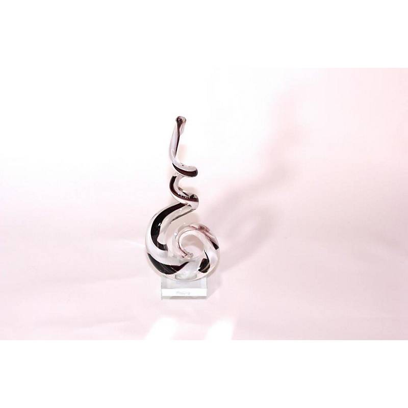 Glasskulptur Musik Statue Kunstobjekt Kristallglas Handarbeit Höhe 26cm Unikat