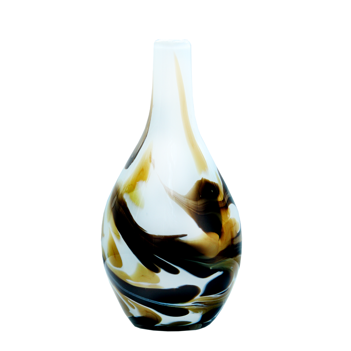 Glasvase Blumenvase Flasche Gefäß Rose 25cm Dekoration farbig mundgeblasen