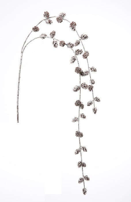 Kunstblume Zapfenzweig beschneit (93cm)