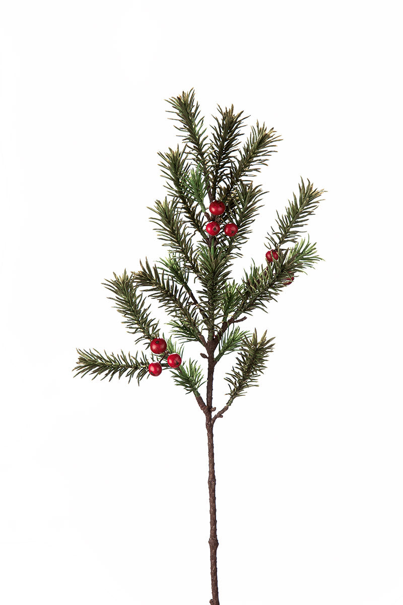 Kunstblume Kiefernzweig mit Beeren 56cm