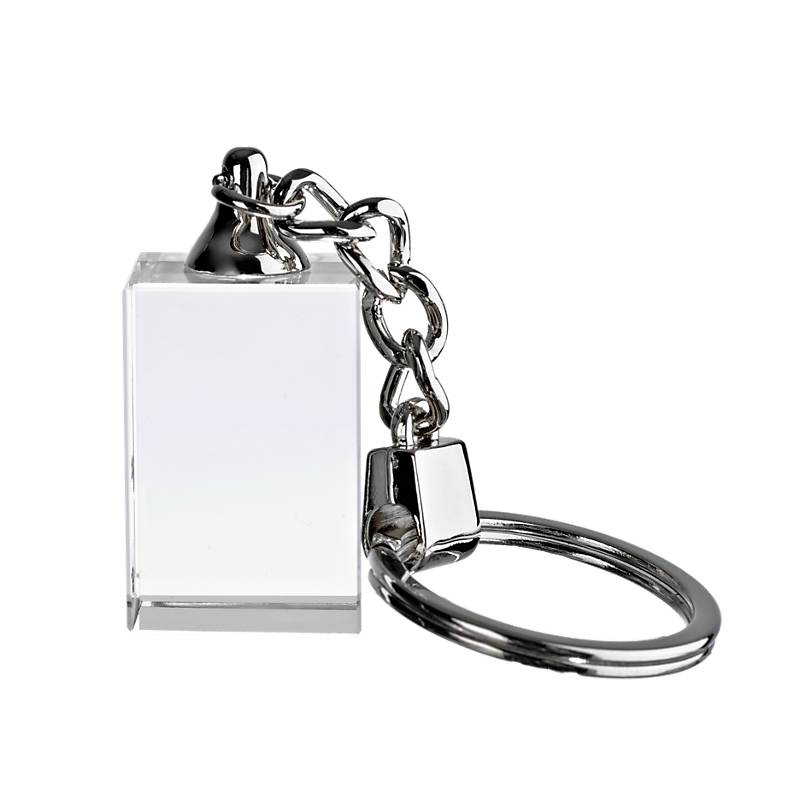 Glasschlüsselanhänger Rechteck Pokal 3cm