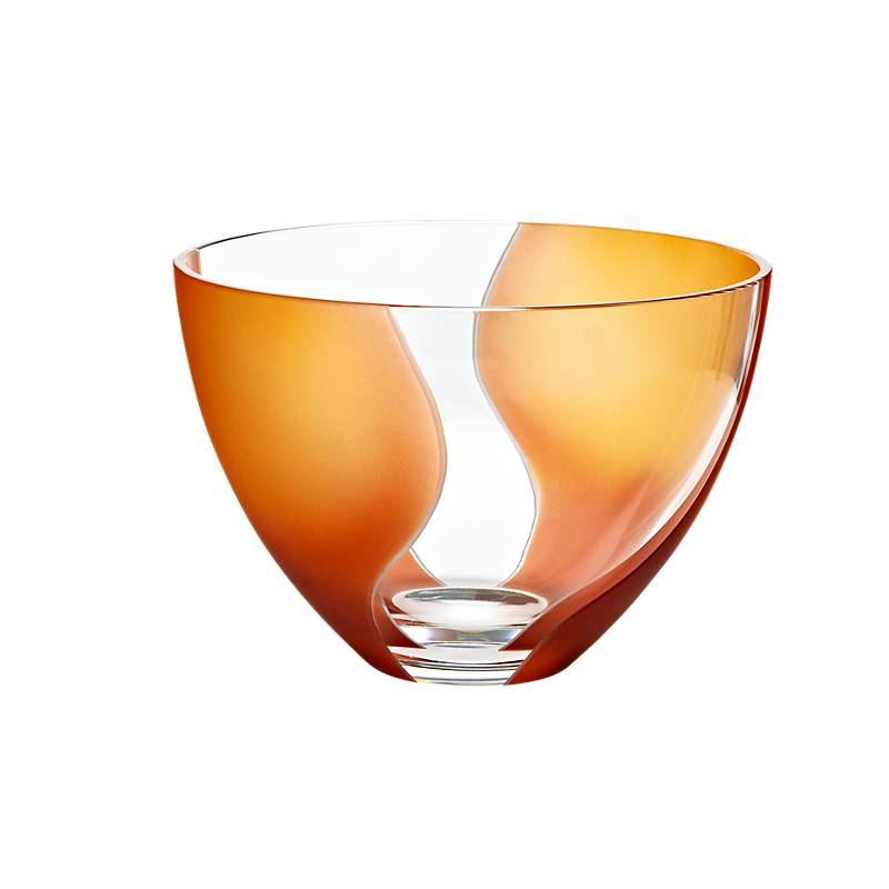 Schale Elements Ø20cm, Orange/Rot, aus Bleikristall