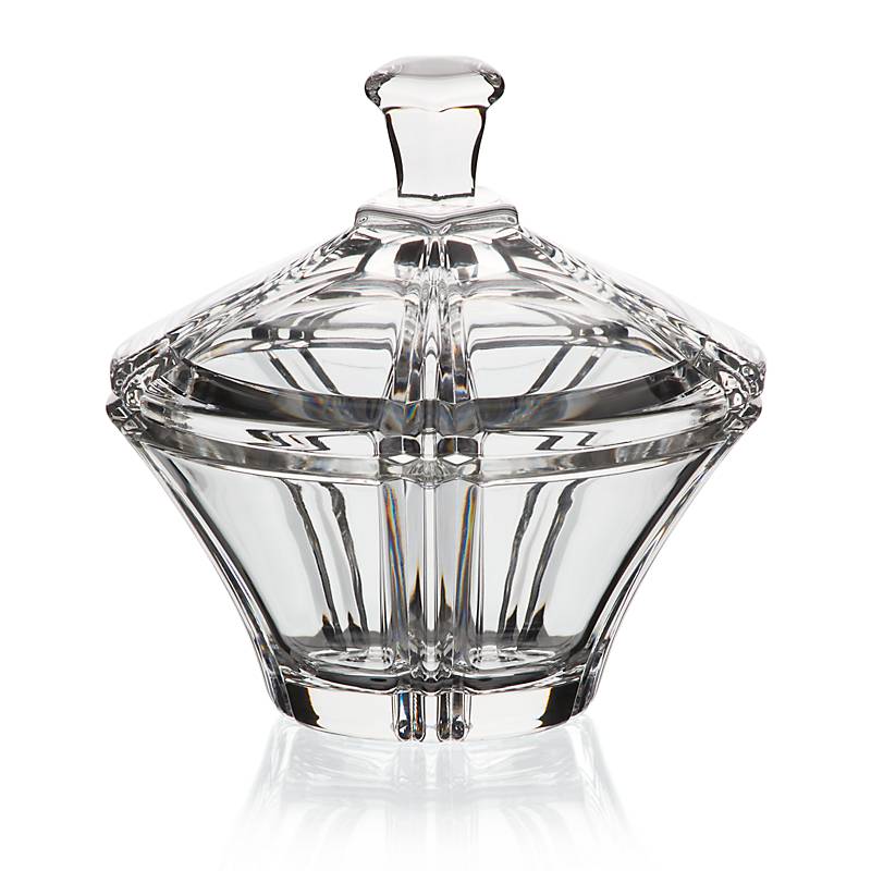 Dose Nadine 13cm, Transparent, aus Bleikristall