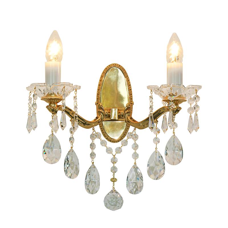 Wandleuchter Helene Erleuchtung, Gold/Bronze/Transparent, aus Glas