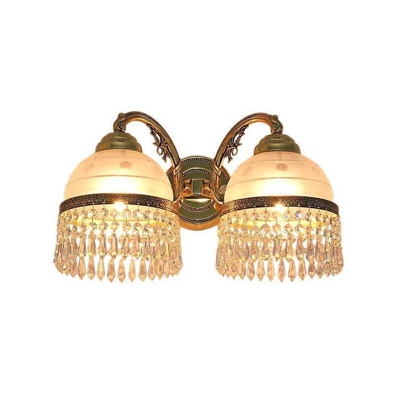 Wandleuchter Cordelia Erleuchtung, Gold/Transparent, aus Glas