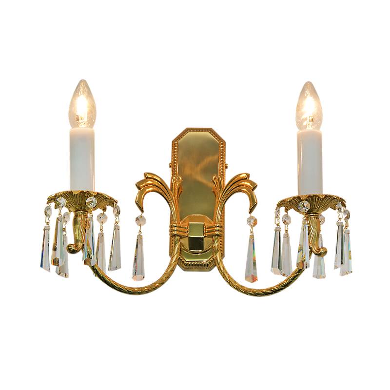 Wandleuchter Julia Erleuchtung, Gold/Transparent, aus Glas