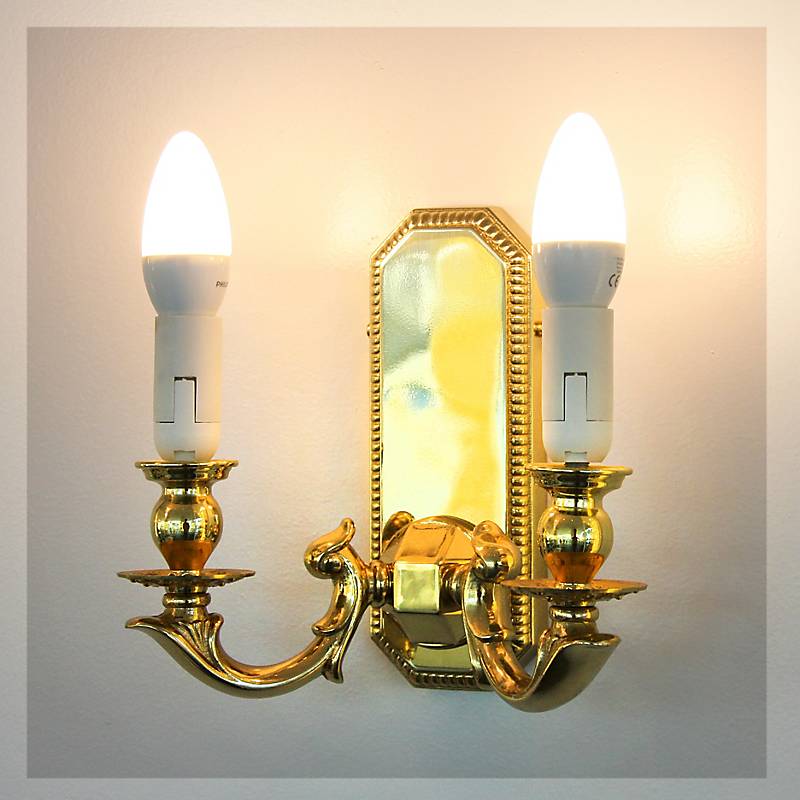 Wandleuchter Ophelia Erleuchtung, Gold/Transparent, aus Glas