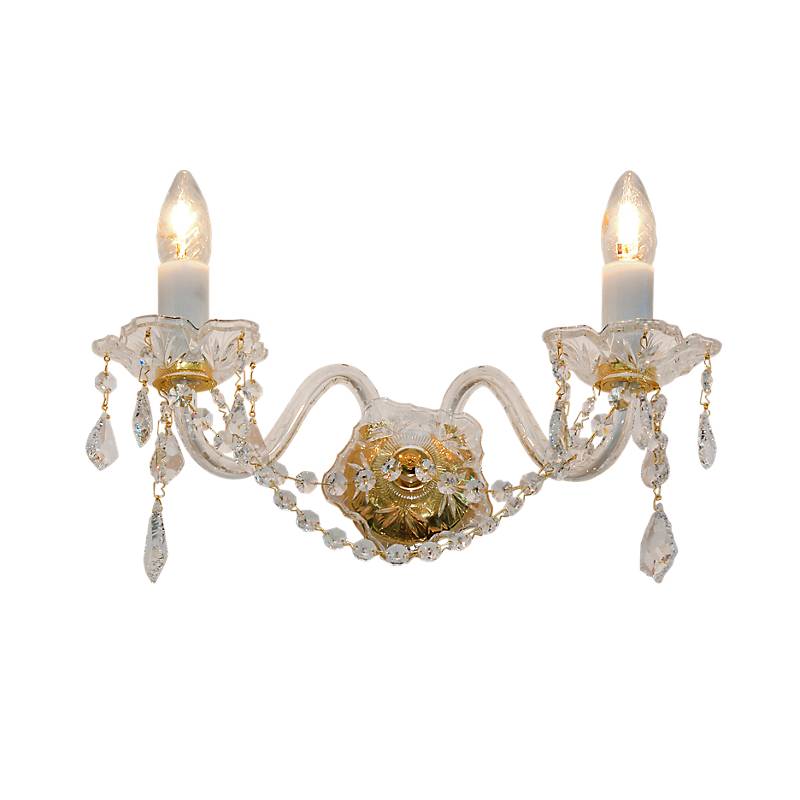 Wandleuchter Despina Erleuchtung, Gold/Transparent, aus Glas