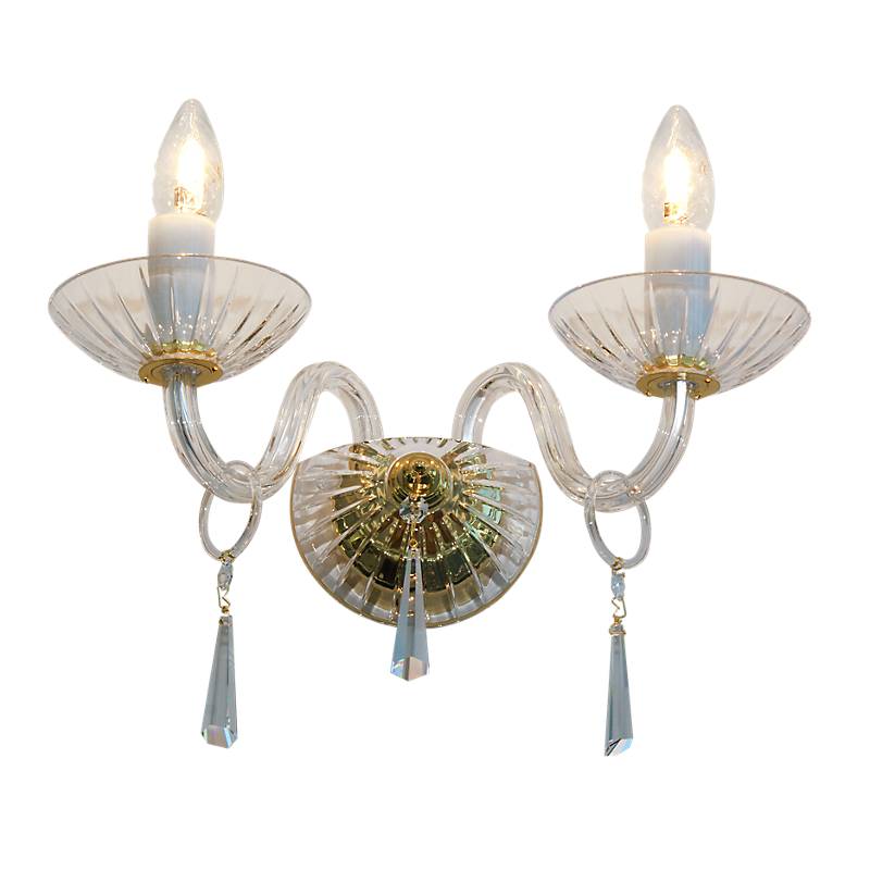 Wandleuchter Marina Erleuchtung, Gold/Transparent, aus Glas