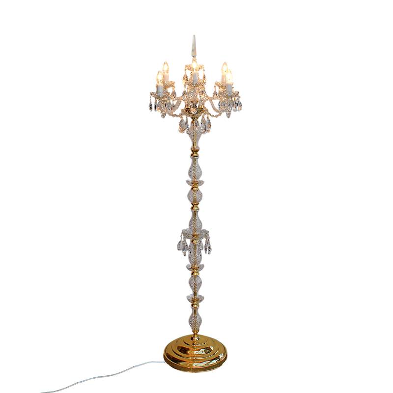 Standleuchter Michele Erleuchtung, Gold/Transparent, aus Glas