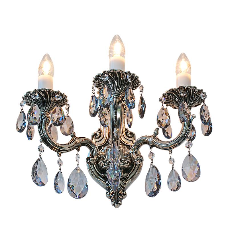 Wandleuchter Laura silver Erleuchtung, Grau/Bronze/Gold, aus Glas