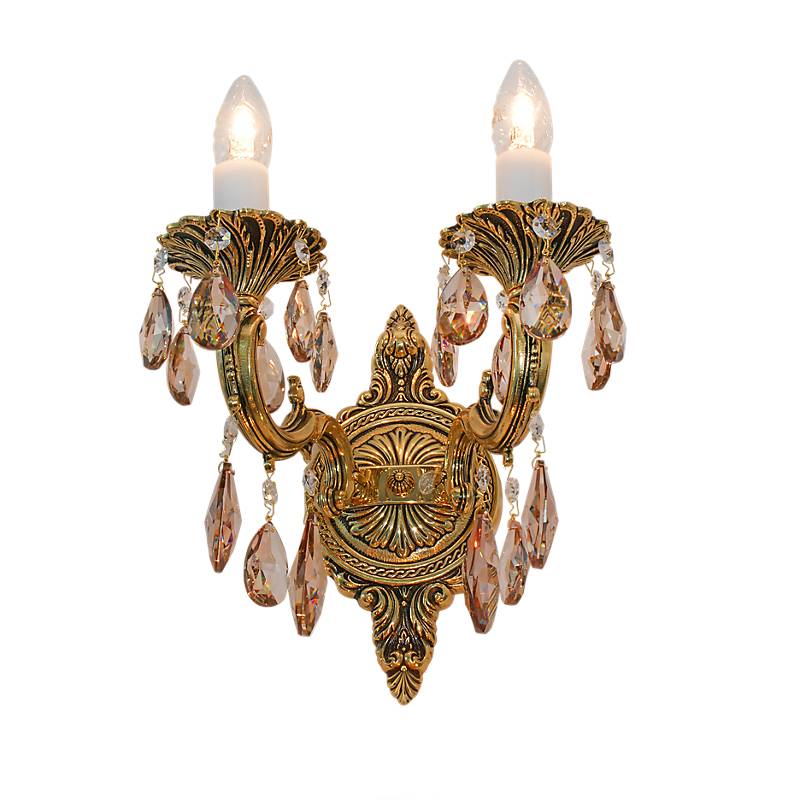 Wandleuchter Laura bronze Erleuchtung, Bronze/Gold, aus Glas