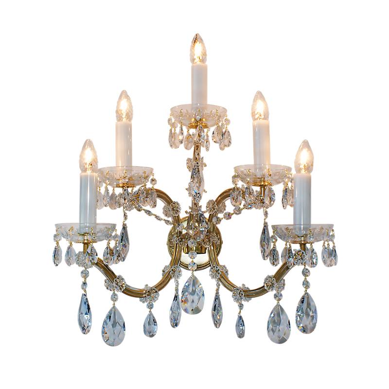 Wandleuchter Anne Erleuchtung, Gold/Transparent, aus Glas