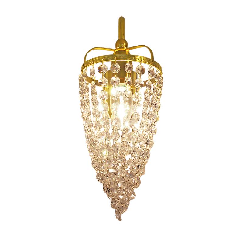 Wandleuchter Olivia Erleuchtung, Gold/Transparent, aus Glas