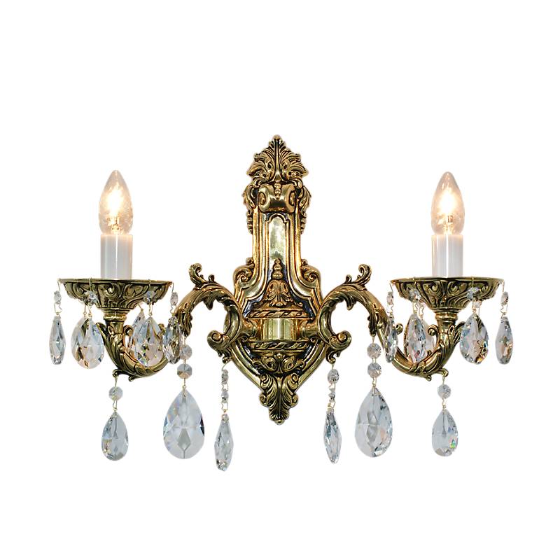 Wandleuchter Leana Erleuchtung, Gold/Transparent, aus Glas