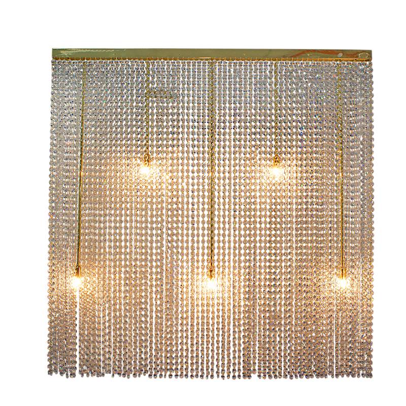 Kronleuchter Katharina Erleuchtung, Gold/Transparent, aus Glas