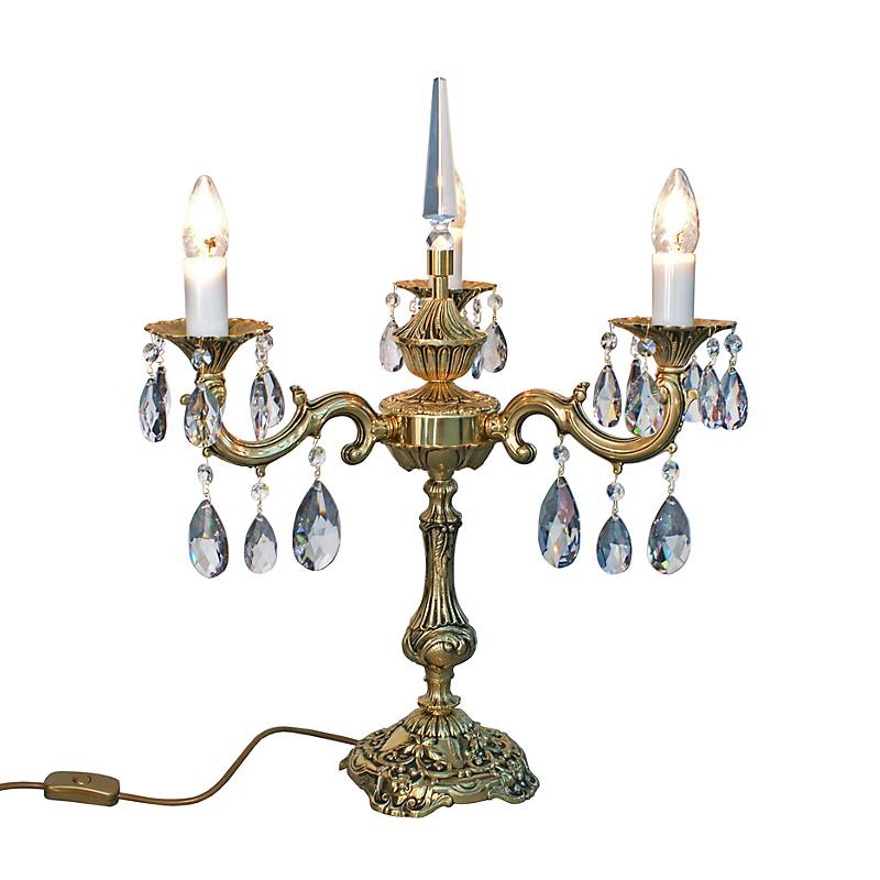 Tischleuchter Mandy Erleuchtung, Gold/Violett, aus Glas