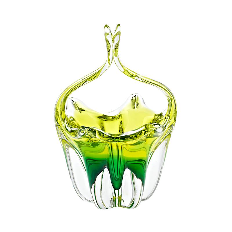 Glaskorb Green Queen 24 cm Ostern Pralinenkörbchen Dekoration grün Handarbeit