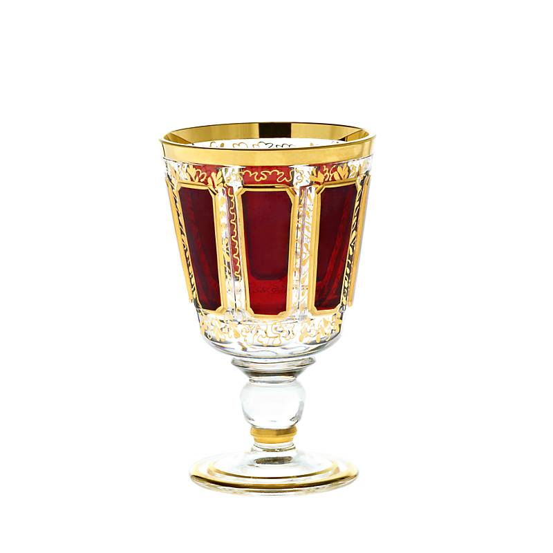Trinkkelch Red Queen 150 ml, Rot/Gold, aus Glas