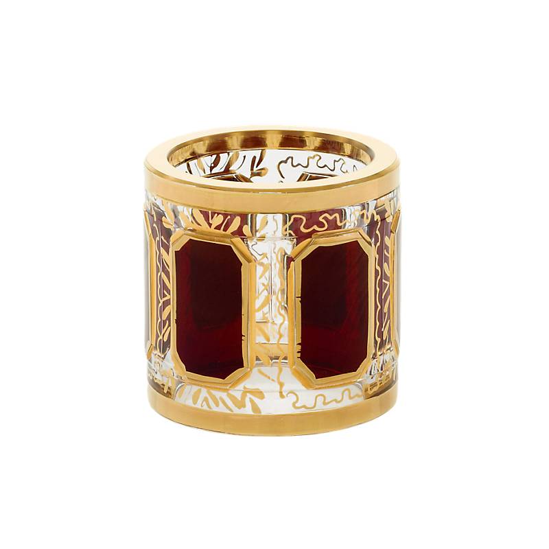 Serviettenring Red Queen 4,5 cm, Rot/Gold, aus Glas