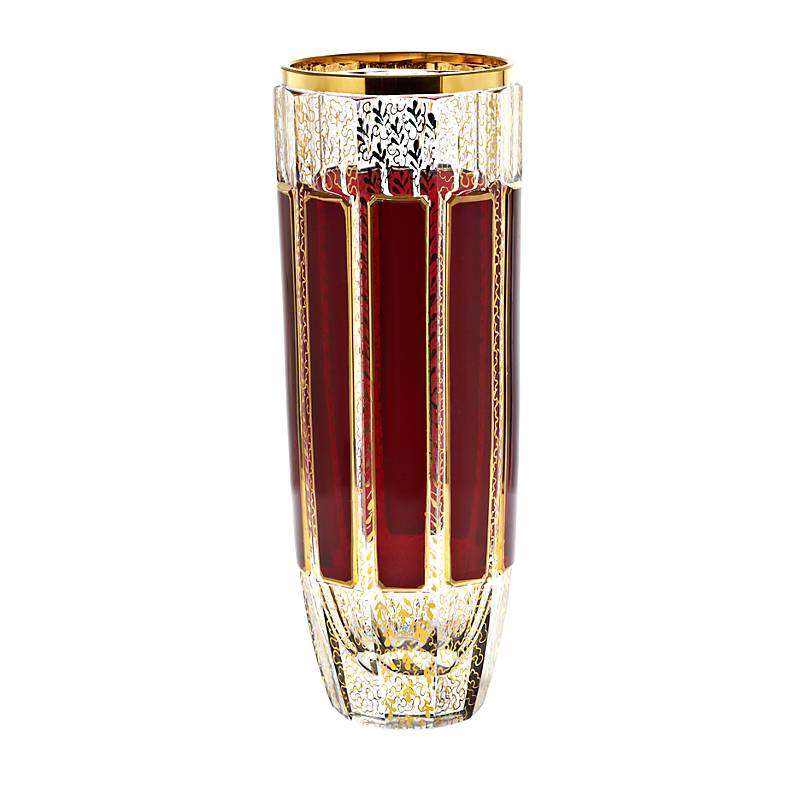 Vase Red Queen 25,5 cm, Rot/Gold, aus Glas