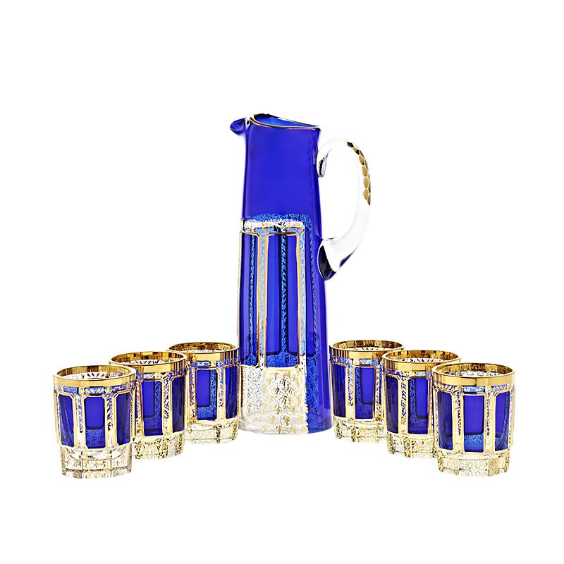 Krug mit 6 Gläsern Blue Queen 1500 ml