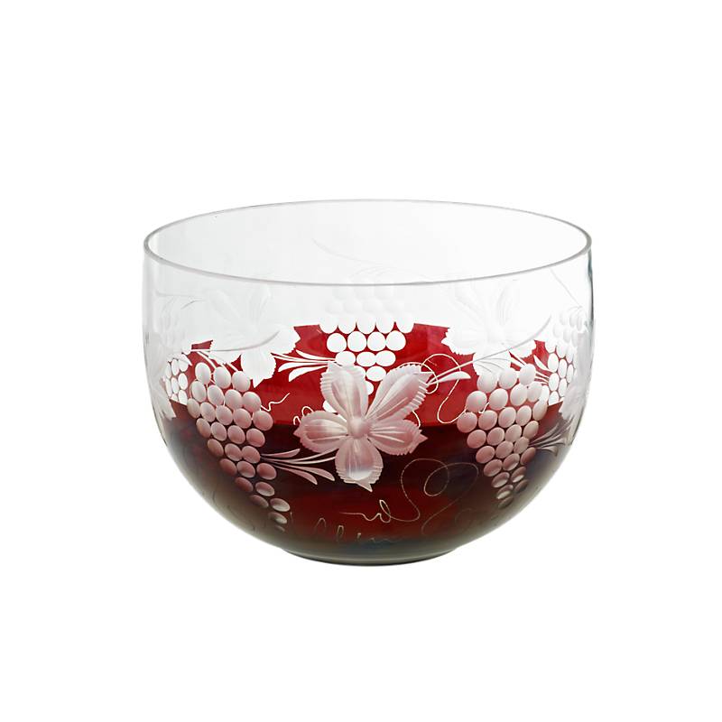 Schale Red Queen 19 cm, Weinrot, aus Glas