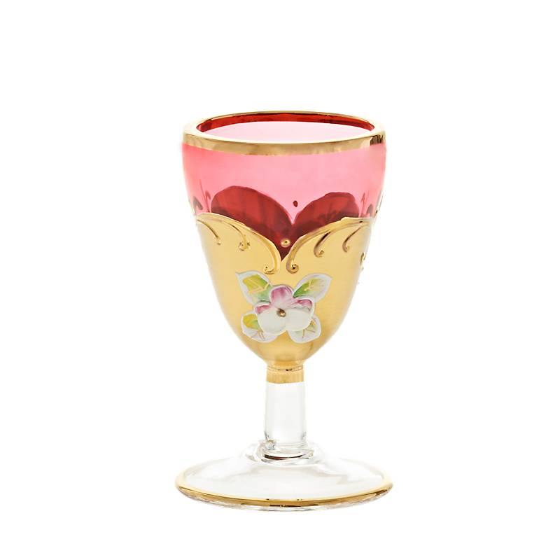 Aperitivbecher Red Queen 50 ml, Blau/Gold/Weiß, aus Glas