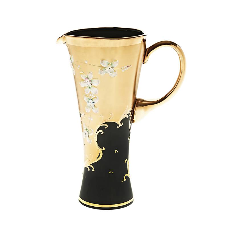 Krug Black Queen 1500 ml, Gold/Braun, aus Glas