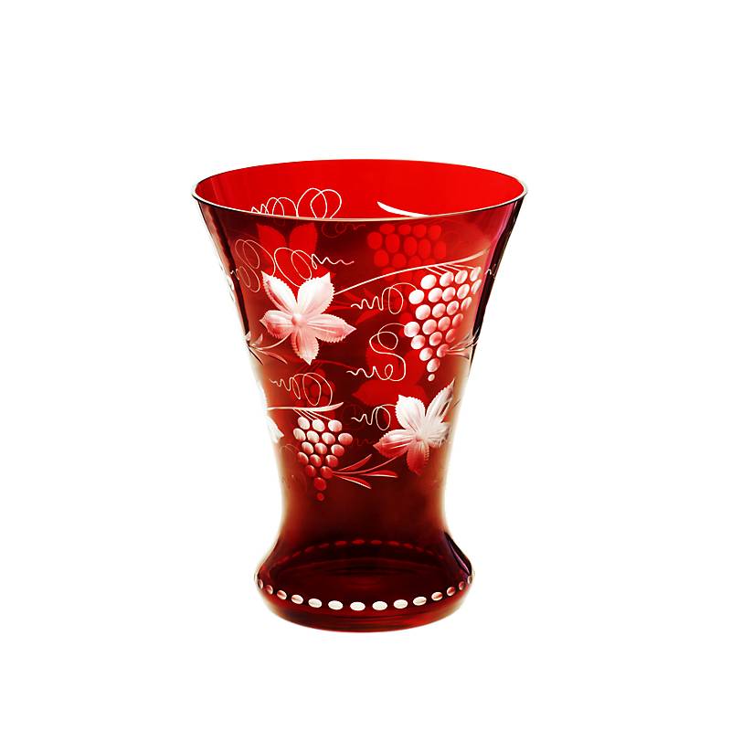 Vase Red Queen 21 cm, Rot, aus Glas