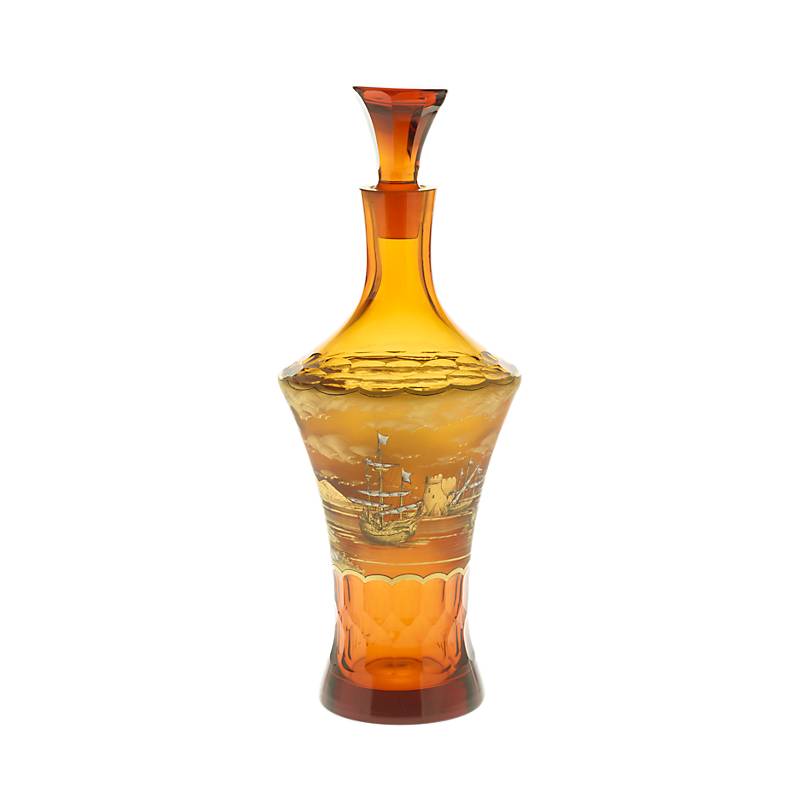 Servierflasche mit Verschluss Art Queen, Gold, aus Glas