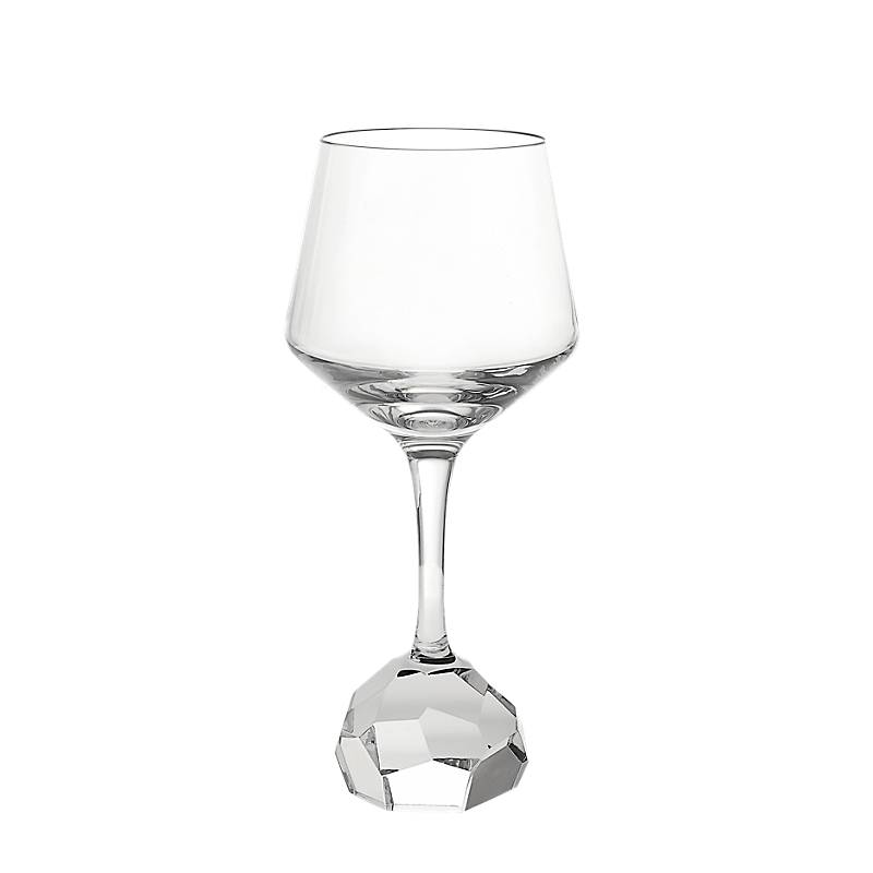 Rotweinglas Basic Diamonds 390m, Transparent, aus Bleikristall