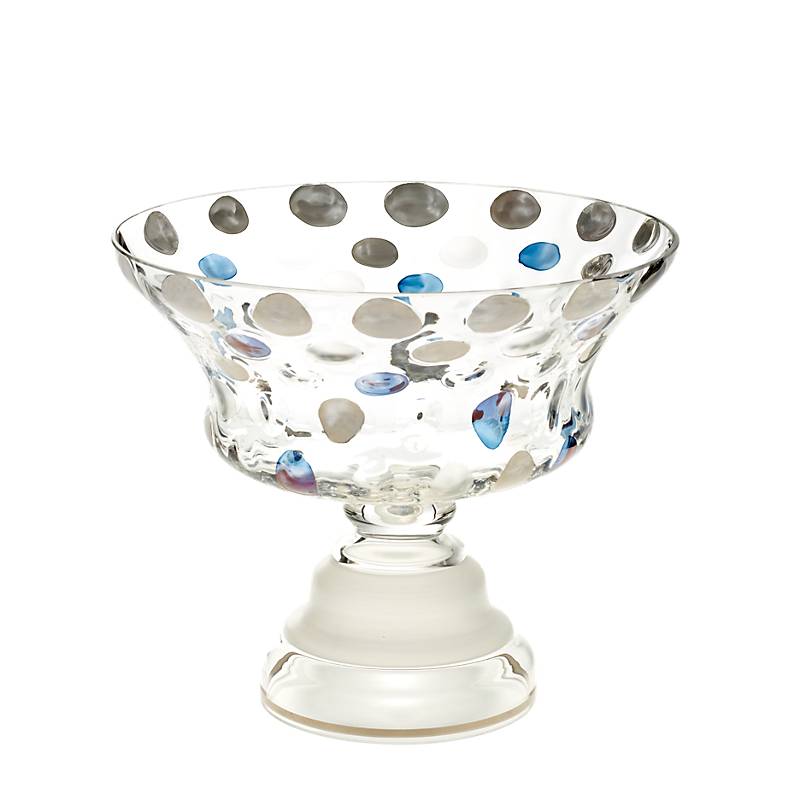 Schale mit Fuß, bunt, Funny Points 26 cm, aus Glas