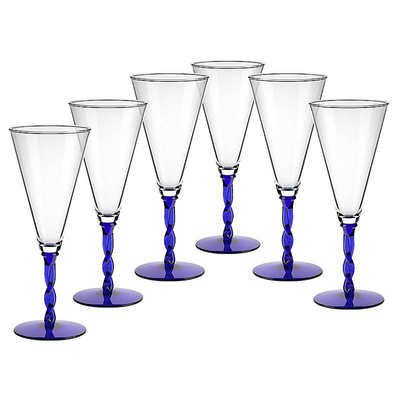 Eiscremeglas 6er-Set Toscana Amore Vero 30cm blau