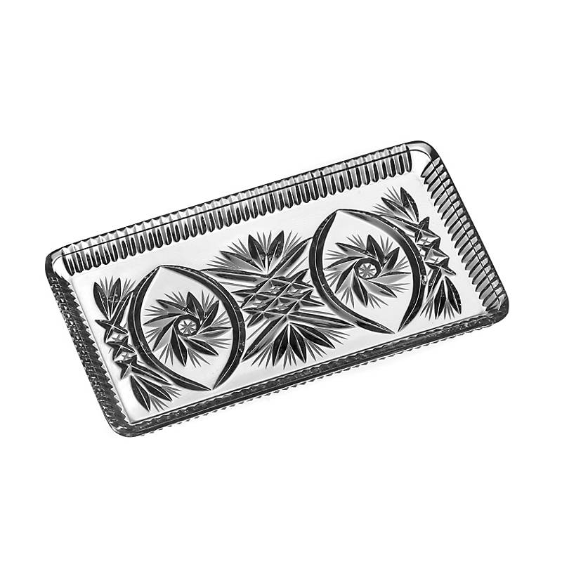 Butterplatte aus Bleikristall 10x18cm