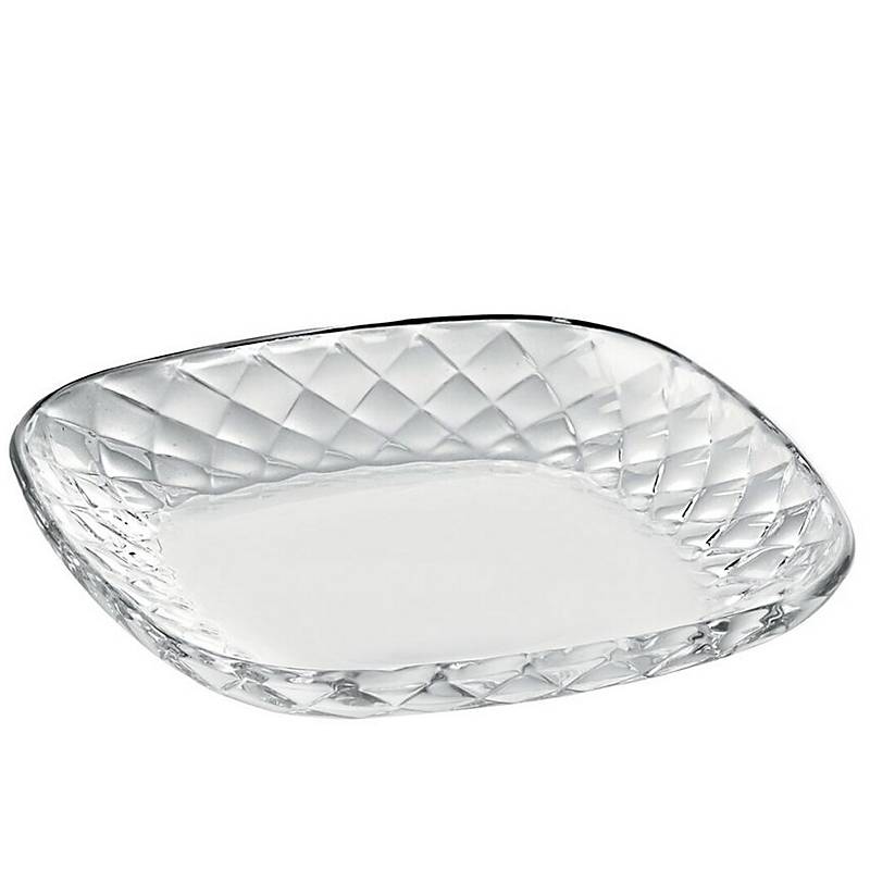 Glasteller Platzteller Servierteller Wabe 18cm transparent, aus Glas