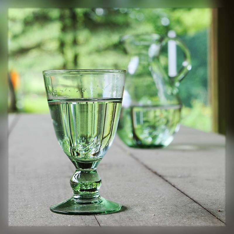 Weinglas Thüringer Waldglas grün 200ml Kelch Trinkglas Rotwein Weißwein Handmade