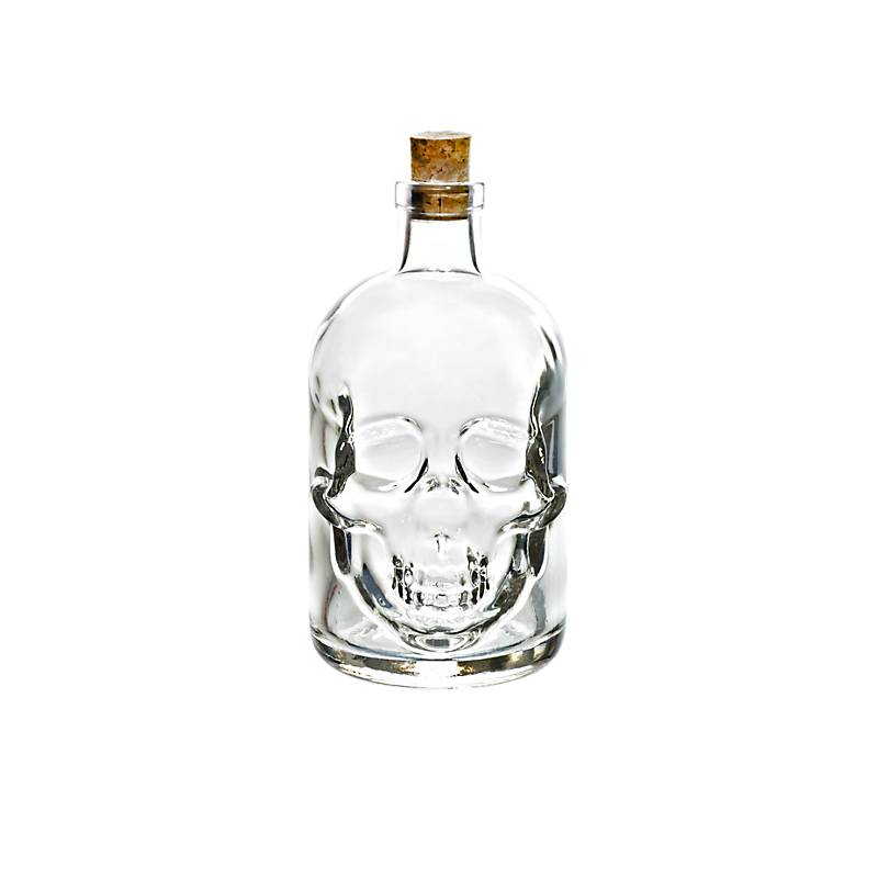 Geschenkflasche Totenkopf Präsent 500ml leer