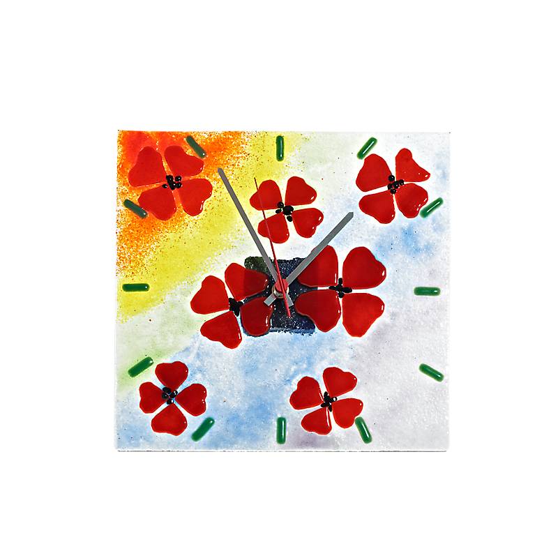 Wanduhr Sommer "Clockworld" (25x25cm)