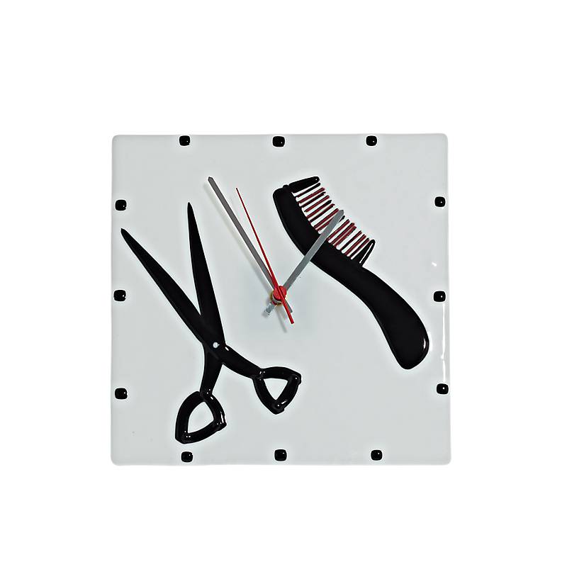 Wanduhr Friseur "Clockworld" (25x25cm)