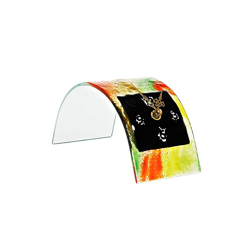 Tischur Schwarze Welle "Clockworld" (19,5x9cm)