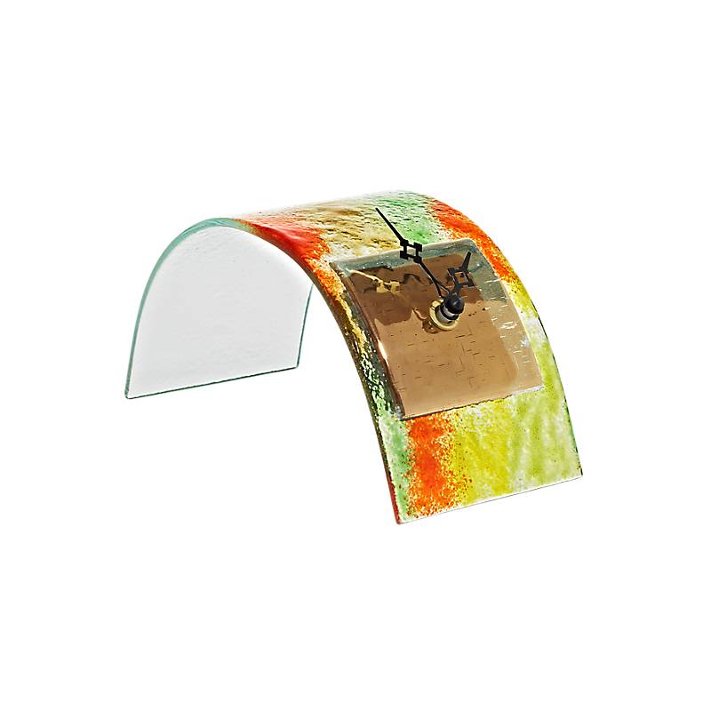 Tischuhr Goldene Welle "Clockworld" (20x9cm)